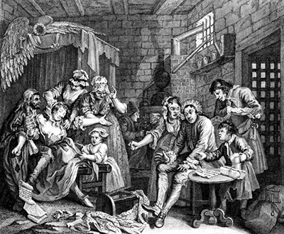 Tom Incarcerated in Debtors' Prison William Hogarth